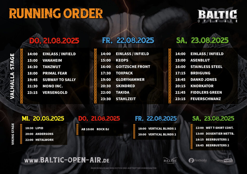 Running Order 2025